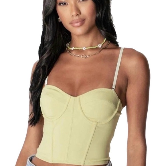 Edikted Tops - Edikted Light Green Corset Top